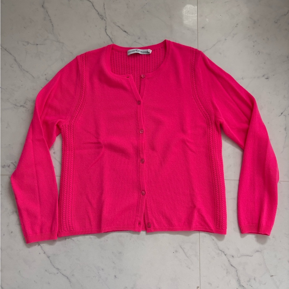 Cashmere Cardigan Boutique Private Label Palmer & Purchase - Bright Pink, Size L